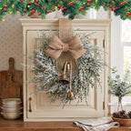 Civaner 8 Pcs 10" Mini Christmas Cabinet Wreaths with Bells and Ribbon - Image 6