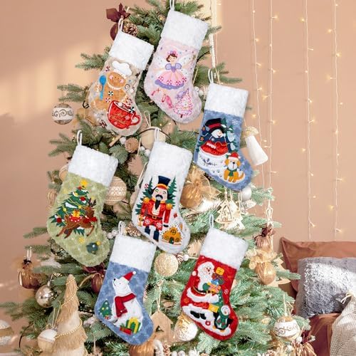 BHD BEAUTY Christmas Stocking Fluffy Semi 3D Soft Faux Fur for Family Decorations Hanging Ornament for Xmas Holiday Party 7 Pack - Image 4