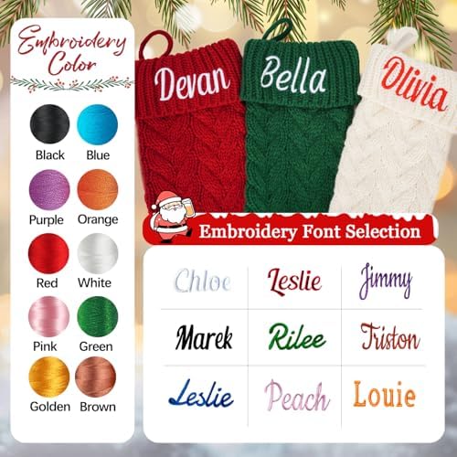 Personalized Christmas Stockings with Embroidered Name,Custom Xmas Stocking - Image 3