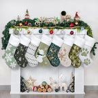 LUBOT Set of 4 Pack Christmas Stockings Applique Sequin Embroidery Craft Mix Plush Classic Rustic Large Family Xmas Stocking Set Fireplace Hanging Holiday Decor - Image 6