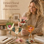 12/24PCS Handmade Dried Flower Bouquet with Stems Natural Dried Wildflowers 7.5” Mini Dry Flowers for Vase Farmhouse Decor, Wedding Styling, Photography Props, Gift DIY(24pcs, Gerbera Daisy) - Image 7