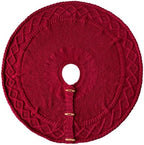 36 inch Christmas Tree Skirt: Pencil Tree Skirt for 6ft Tree, Diamond Edge Knit Small Wine Red Tree Skirt, Vintage Tree Skirts, Rustic Farmhouse Christmas Decorations - Image 2