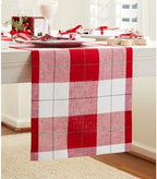 Solino Home 100% Pure Linen Dining Table Runner Merry Plaid, 14 x 120 in - Image 2