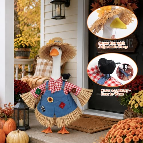 Fall Porch Goose Outfit Scarecrow Costume, Thanksgiving Porch & Yard Decor - Image 4
