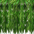 Fake Willow Leaves Vine Twigs,Artificial Willow Leaf,100 Pcs 70.8 in Faux Ivy Greenery Garland Hanging Plants Decoration for Indoor Outdoor Jungle Party Home Room Garden Wedding Wall Decor by Unknown
