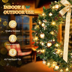 VINGLI 48 Inch Prelit Christmas Wreath Front Door Decor Plug in LED - Image 6