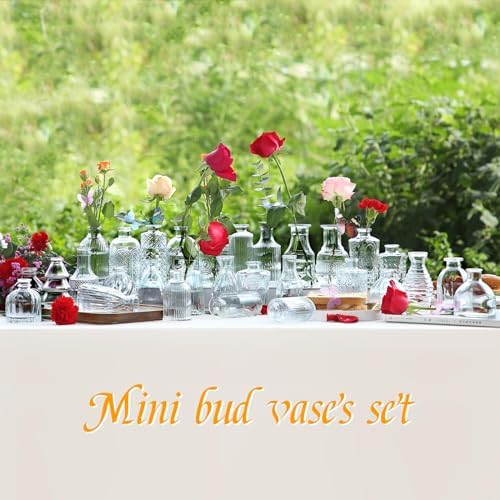 Glass Bud Vases in Bulk Set of 30 Pcs,Small Glass Vases for Flowers as Wedding Centerpieces for Tables,Clear Flower Vases Suitble for Wedding Decorations,Christmas Home Decor (Clear, 30 pcs) - Image 4