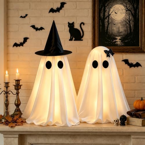 Halloween Decorations Indoor, 2 Packs Spooky Light Up Ghosts - Image 7