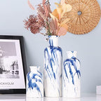 Blue Ceramic Vase Set - 3 Decorative Navy Blue and White Vase for Centerpieces, Farmhouse and Home Decor - Ideal for Living Room, Kitchen, Bedroom, Dining Table and Office Decor - Image 6