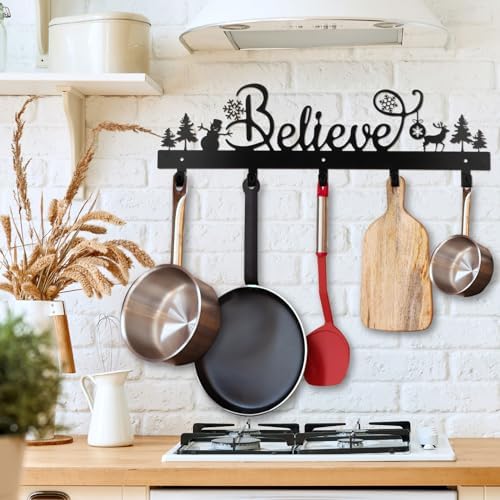 Blulu Christmas Stocking Wall Rack with 5 Hangers Holder - Image 3