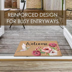 Hummingbird Flower Coco Coir Doormat Door Welcome Mat for Home Entrance Front Door, Bird Floral Spring Summer Floor Mats for Outdoor Outside Entryway 30x17 Inch - Image 4