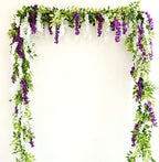 dallisten Wisteria Artificial Flowers Garland, 8Pcs 7.2Ft/Piece Silk Fake Wisteria Vine Kit, Hanging Flower for House Outdoor Garden Ceremony Outside Wedding Arch Floral Decor (8, Purple) - Image 7