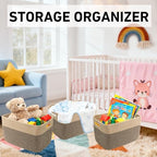 3 Pack Woven Baskets,Storage Baskets for Shelves with Handles - Image 4
