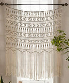 Flber Macrame Curtain Doorway Window Decor Boho Room Divider 52" W*56" L by FLBER