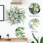 24 Inch Fall Wreath for Front Door Artificial FloralWreath - Image 3
