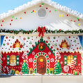 HunnmingRe 16 x 7ft Christmas Garage Door Cover, Gingerbread House by HunnmingRe