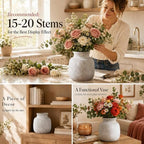 Rustic Ceramic Vase for Home Decor, 6.4 Inch Small Farmhouse Flower Vase - Image 4