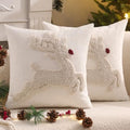 Christmas Deer Throw Pillow Cover 18 x 18 Set of 2 by Tosleo