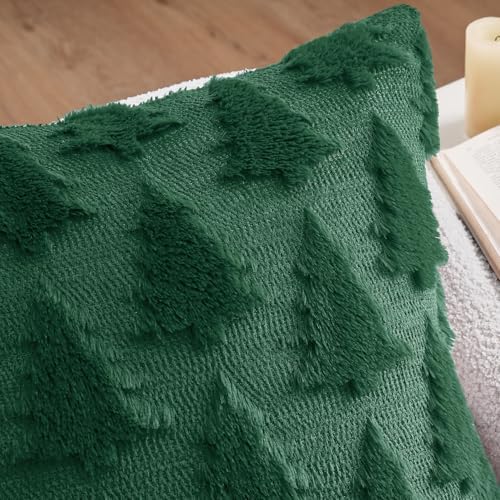 MIULEE Christmas Throw Pillow Covers Dark Green Set of 2 26x26 - Image 2