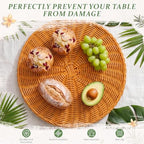 12 Pcs Round Rattan Placemats,Boho Charger Plates for Dining Table - Image 5