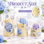Blosssound 3 Pack Hydrangea Flameless Candles Battery Operated LED Pillar - Image 2