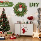 26 Inch Christmas Wreath, Christmas Wreaths for Front Door, Artificial Pine Wreath for Table Wall Window Indoor Outdoor Christmas Decoration - Image 2