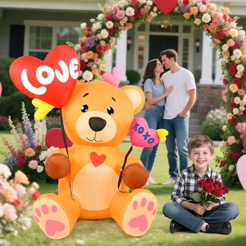 LETIME 5 FT Valentine's Day Inflatable Outdoor Decorations Bear - Image 5