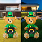 HZGDEJTG 4ft Bear Holding a Honey vat St. Patrick's Day Outdoor Inflatable Decoration with Built-in LED Lights, Suitable for Holiday Parties, Lawn, Patio Outdoor Decoration - Image 3
