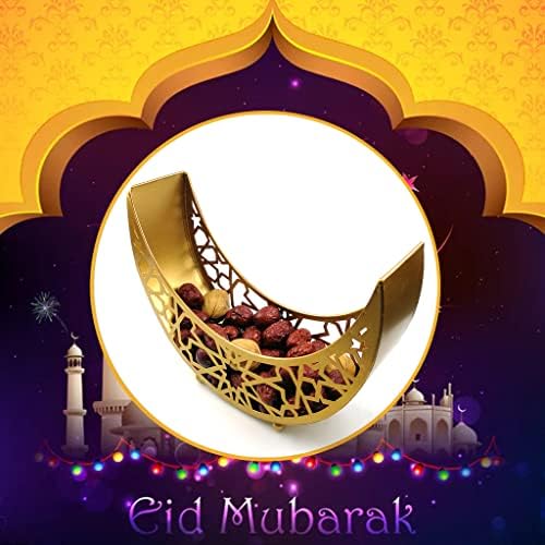 Moon Star Dinner Plate Tray Fruit Plate Ramadan Decoration, Eid Mubarak Moon Star Serving Tray Tableware Dessert Food Storage Container for Islam Muslim Party Festival Table Decor - Image 4