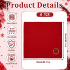SmoothNovelty 6 Pcs Christmas Wreath Cloth Napkins Xmas Embroidery Linen - Image 2