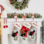 Glitzhome Christmas Stocking Holders, Set of 3 Santa Snowman Penguin Mantel Decor with Weighted Base, Festive Jack-in-The-Box Design for Fireplace, Holiday Sock Hangers - Image 3