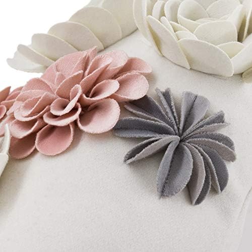 KINGROSE Soft Velvet 3D Flower Accent Throw Pillow Cover, Pink, 12x20 Inch - Image 4