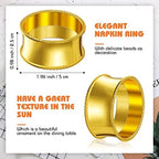 Hotop 48 Pcs Gold Napkin Rings Bulk, Metal Napkin Holder Rings - Image 6