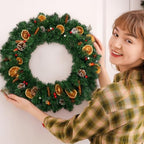 Hotop 6 Pcs Artificial Christmas Wreath for Front Door, 24 Inch - Image 4