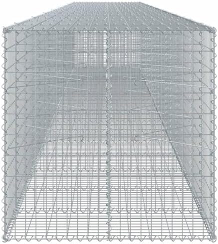 vidaXL Gabion Basket with Cover - Galvanized Iron Cage for Outdoor Landscaping/Decor - Tool-Free Assembly - 374"x39.4"x39.4" - Image 6
