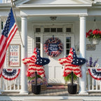 Sureio 2 Pack Veterans Day Porch Decor, 25.6 Inch Star Topiary Trees - Image 4