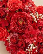 36inch Aisle Flower Garland, Red Rose and Peony, Chiffon Sheer Drape - Image 3