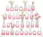 Bud Vases Set of 32, Mini Vases for Centerpieces, Small Vases for Flowers, Perfect for Table Decorations, Wedding, Party - Great Gift for Home Decor Lovers (Pink) by Elitrivox