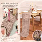 18 Pack Cheesecloth Table Runner 10FT Dusty Pink Table Runner Boho Gauze Cheese Cloth Table Runners Long Rustic Sheer Table Decorations for Wedding Party Baby Bridal Shower Birthday Holiday Home - Image 5
