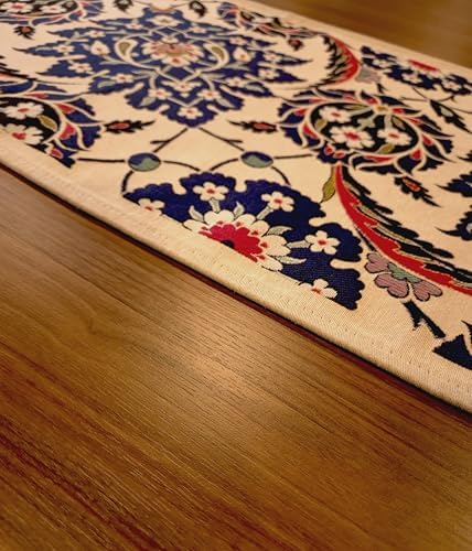 Jacquard Woven Floral Table Runner 18x55 inches – Rustic Gobelin Tapestry Dining Table Decor, Durable Cotton & Polyester Blend Fabric, Vintage Farmhouse Style, Machine Washable Easy Care (Pattern 3) - Image 7
