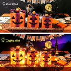 Halloween Decoration Lights, 3Pcs Pumpkin Decorations, 60 LEDs &Timer - Image 5