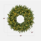 Best Choice Products Pre-Lit Cedar Cypress Christmas Wreath w/Twinkling LEDs, 48in Realistic Large Indoor/Outdoor Holiday Decor for Door, Plug-in - Image 2
