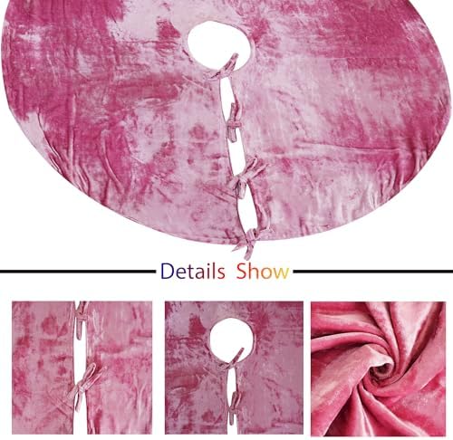 Sophia-Art Christmas Tree Skirt, Luxury Velvet Plush Skirt, Xmas Decoration Holiday Party Décor, Soft Velvet Home Décor Merry Christmas Party Christmas Tree Decorations (Lilac,56 Inch) - Image 4