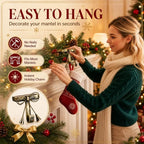 Flutesan 4 Pieces Christmas Bow Stocking Holders for Mantle Rustic Hanger - Image 5