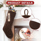 4 Pack 18 In Christmas Knit Hanging Stocking Xmas Home Decoration - Image 4