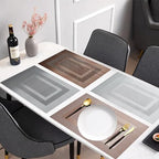 PIGCHCY Placemats Set of 12 Washable Durable Place Mats Vinyl Heat Resistant Non-Slip Table Mats Indoor Outdoor (18 x 12 inches, Silver Black) - Image 7