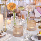DARJEN Gold Ribbed Tealight Votive Candle Holders Set of 10 - Image 3
