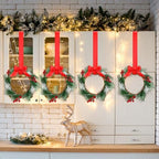 Crowye 18 Pcs Mini Christmas Wreaths Kitchen Cabinet Door, Red - Image 4