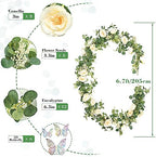 13 Ft Champagne Flower Garland with Butterfly, Fake Eucalyptus Rose Vine - Image 5
