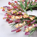 24" Spring Wreaths for Front Door Not Withering Artificial Floral Wreath with Wildflowers Summer Decorations for Indoor Outdoor Window Wall Farmhouse Porch Easter Home Decor Red Orange Purple - Image 6